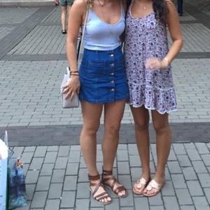 Jean skirt with buttons down the front